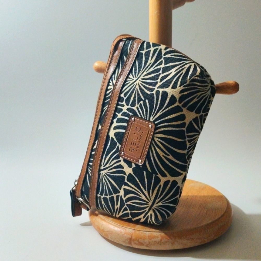 Relic Black‎ and White Floral Patterned with Leather Trim Relic Mini Bag